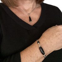 Black Onyx Oval Stone Bracelet